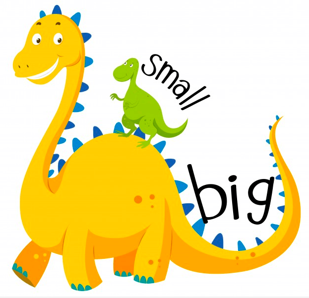 dinossauro pequeno e grande